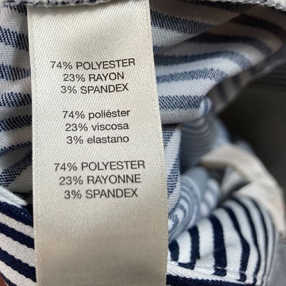 Chico’s Navy And White Stripe Crop Pants, Chico’s Size 1, Size 8 - Picture 7 of 8